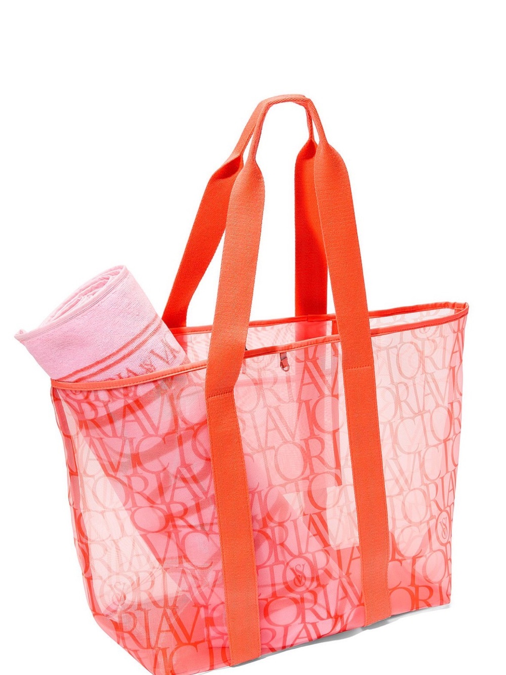 VICTORIAS SECRET MESH CARRYALL BEACH TOTE - Picture 2 of 6